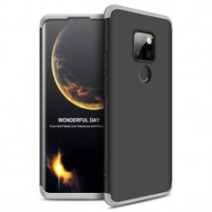 Husa HUAWEI Mate 20 ? GKK 360 Full Cover (Argintiu/Negru) foto