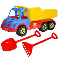 Camion 60 cm, cu lopată + greblă, Băieți, Roșu