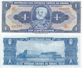 BRAZILIA 1 cruzeiro ND (1944) semnatura de mana UNC!!!