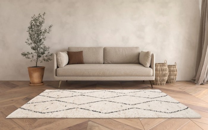 Covor Belgian, Gent 51497, Crem/Negru, Diverse Dimensiuni - 200x290 cm