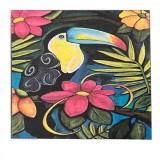Pictura pe Numere Copii 5 Ani+ Papagal Jungla | Joc Educativ Arta si Creatie | Set Pictura cu Pensule si Culori Non-Toxice