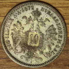 Austria Imperiu Habsburgic - moneda de colectie - 10 kreuzer 1870 XF - argint