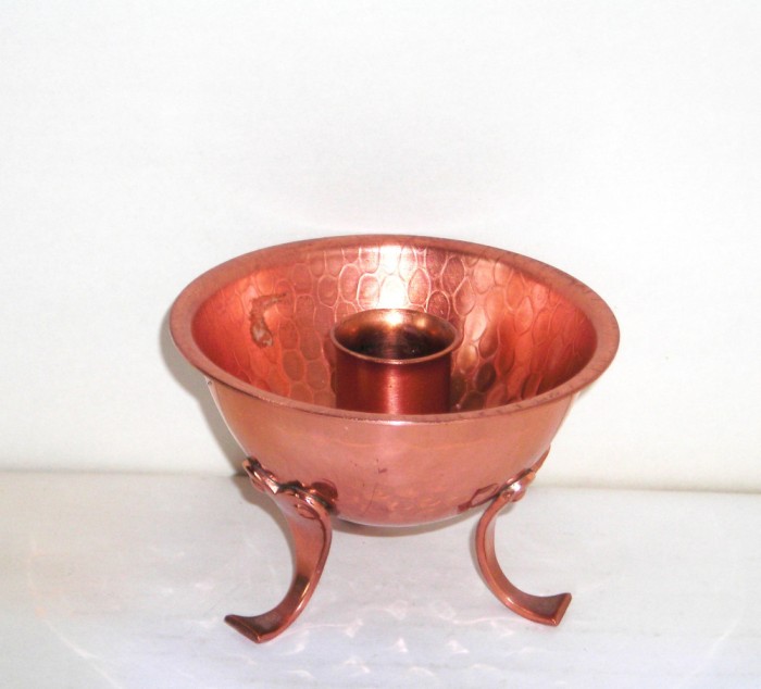Superb sfesnic cupru anii 50, hand made, design Gunnar Ander Ystad Metall Suedia