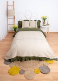 SET textile casa &ldquo;Timeless Grace&rdquo;, cuvertura, perne, lustra, beige
