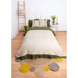 Cuvertura pat dublu &ldquo;Timeless Grace&rdquo;, 230cm x 180cm, beige