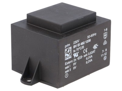 Transformator PCB &amp;icirc;ncapsulat 12VA 9V foto