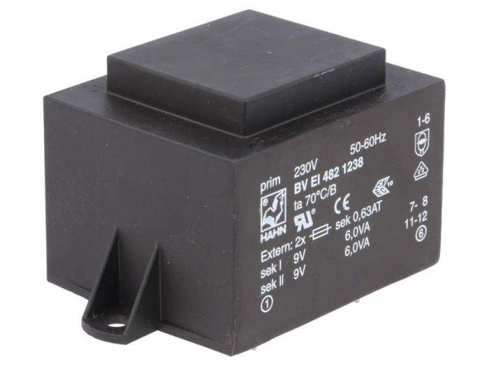 Transformator PCB &icirc;ncapsulat 12VA 9V