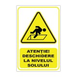 Indicator avertizare Atenție! Deschidere la nivelul solului