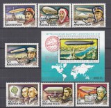 UNGARIA1977 ZEPPELIN ISTORIA DIRIJABILULUI SERIE SI COLITA STARE MNH