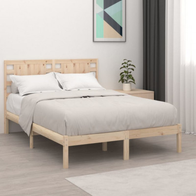 vidaXL Cadru de pat, 120x200 cm, lemn masiv de pin foto