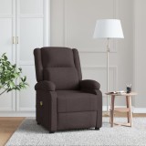 Fotoliu de masaj spătar aripi, maro &icirc;nchis, material textil