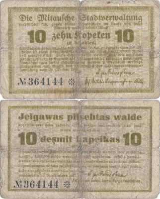 1915, 10 Kapeikas (LAT-19) - Mitau/Jelgava (Letonia) foto