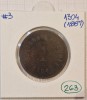 263, Brunei, Sultanat, 1 Cent 1304, 1887, KM#3, tiraj 1.000.000, Asia