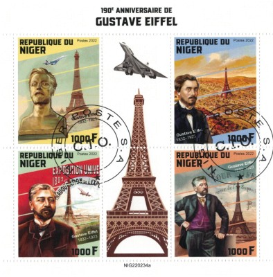 NIGER 2022 - Gustave Eiffel, aniversare 190 de ani foto
