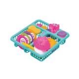 Set accesorii de bucatarie pentru copii cu uscator de vase si vesela, Oem