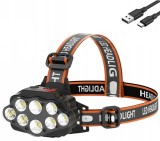 Cumpara ieftin Lanterna de cap reincarcabila cu 8 LED-uri, curea reglabila, cablu incarcare, 4 moduri, negru