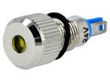 Lampă LED galbenă 24V DC &Oslash;8mm IP67