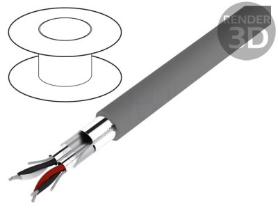 Cablu Alpha Essential C&amp;amp;C 2x2x20AWG PVC 300V Gri &amp;Icirc;nchis foto
