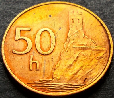 Moneda 50 HALIEROV - SLOVACIA, anul 2000 *cod 2170 B foto