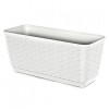 Ghiveci dreptunghiular Strend Pro Ratolla White, cu tava integrata, 38.6 x15x14cm