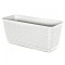 Ghiveci dreptunghiular Strend Pro Ratolla White, cu tava integrata, 38.6 x15x14cm
