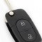 Audi - carcasa cheie tip briceag 2+1 butoane cu buton panica si baterie CR 2032