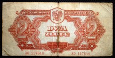 67 POLONIA WWII 2 ZLOTE ZLOTI 1944 SR. 237 foto