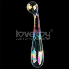 Dildo Sticla Twilight Gleam Glass Dildo- Alluring Arc, Transparent, 17 cm