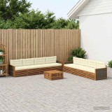 Cumpara ieftin Set de canapele de exterior 9 buc. 8-Locuri Natural si Crem