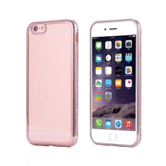 Husa MyStyle electroplating Rose-Gold cu diamante pentru Apple Iphone 8