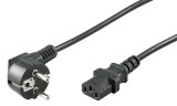 Cablu alimentare PC 15m CEE 7/7 tata 90 la IEC320-C13 mama negru H03VV-F3G 0.75mm cupru 10A, Generic