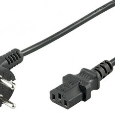 Cablu alimentare PC 15m CEE 7/7 tata 90 la IEC320-C13 mama negru H03VV-F3G 0.75mm cupru 10A