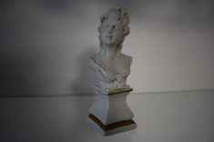 Bust Femeie portelan Capodimonte / portelan biscuit cu soclu glazurat foto