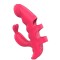 Vibrator Finger with Rabbit Ears Rosu