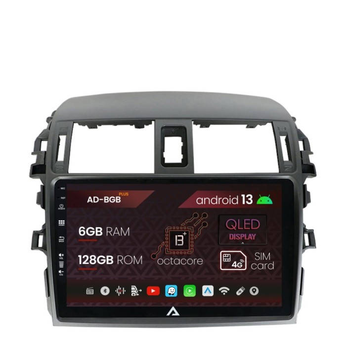 Navigatie Toyota Corolla (2007-2013), Android 13, B-Octacore 6GB RAM + 128GB ROM, 9 Inch - AD-BGB9006+AD-BGRKIT067