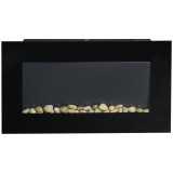 Șemineu electric de perete HOMCOM 1000/2000 W, efect flacără LED 7 culori, 72,5 x 11,5 x 40 cm, negru | Aosom Romania