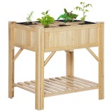 Cumpara ieftin Outsunny Pat de Grădină pentru Legume cu 6 Compartimente, Jardinieră din Lemn de Brad, Suport pentru Plante Exterior, 78.5x58x81 cm | Aosom Romania