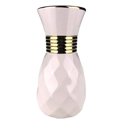 Vaza decorativa din ceramica eleganta, 17 cm, Alb, 801H foto