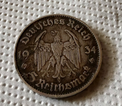 Germania - 5 Reichsmark 1934 D - Argint foto