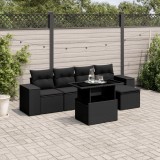 Cumpara ieftin Gossi set mobilier de gradina cu perne, 6 piese, negru, poliratan