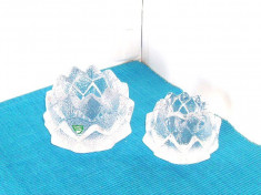 Suporturi cristal masiv, set - Nimbus - design Berit Johansson, Orrefors Suedia foto