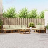 vidaXL Set de canapele de exterior cu pernă 7 pcs Natural și Crem 3367218