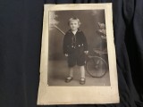 Fotografie veche format mare portret copil fotograf Stojkovits si Bekes Arad perioada interbelica !