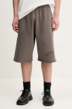 MM6 Maison Margiela pantaloni scurti din bumbac barbati, culoarea maro, SH0MU0016.M25012