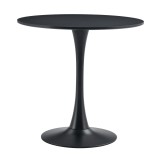 Cumpara ieftin Masa rotunda sufragerie mdf infoliat negru Reventon 80x74 cm