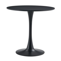 Masa rotunda sufragerie mdf infoliat negru Reventon 80x74 cm