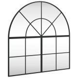Cumpara ieftin Oglinda de perete, negru, 80x80 cm, arcuita, fier