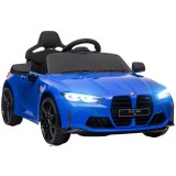 AIYAPLAY Mașină Electrică pentru Copii cu licență BMW M4 cu Telecomandă, Claxon și Faruri, 108x69.5x51 cm, Albastru | Aosom Romania