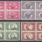 ROMANIA 1945 LP 186 CONFERINTA SINDICALA MONDIALA PARIS SERIA IN BLOC DE 4 TIMBRE MNH