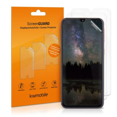 Set 3 Folii de protectie pentru Samsung Galaxy A40, Kwmobile, Fata, Transparenta, 48665.1 foto